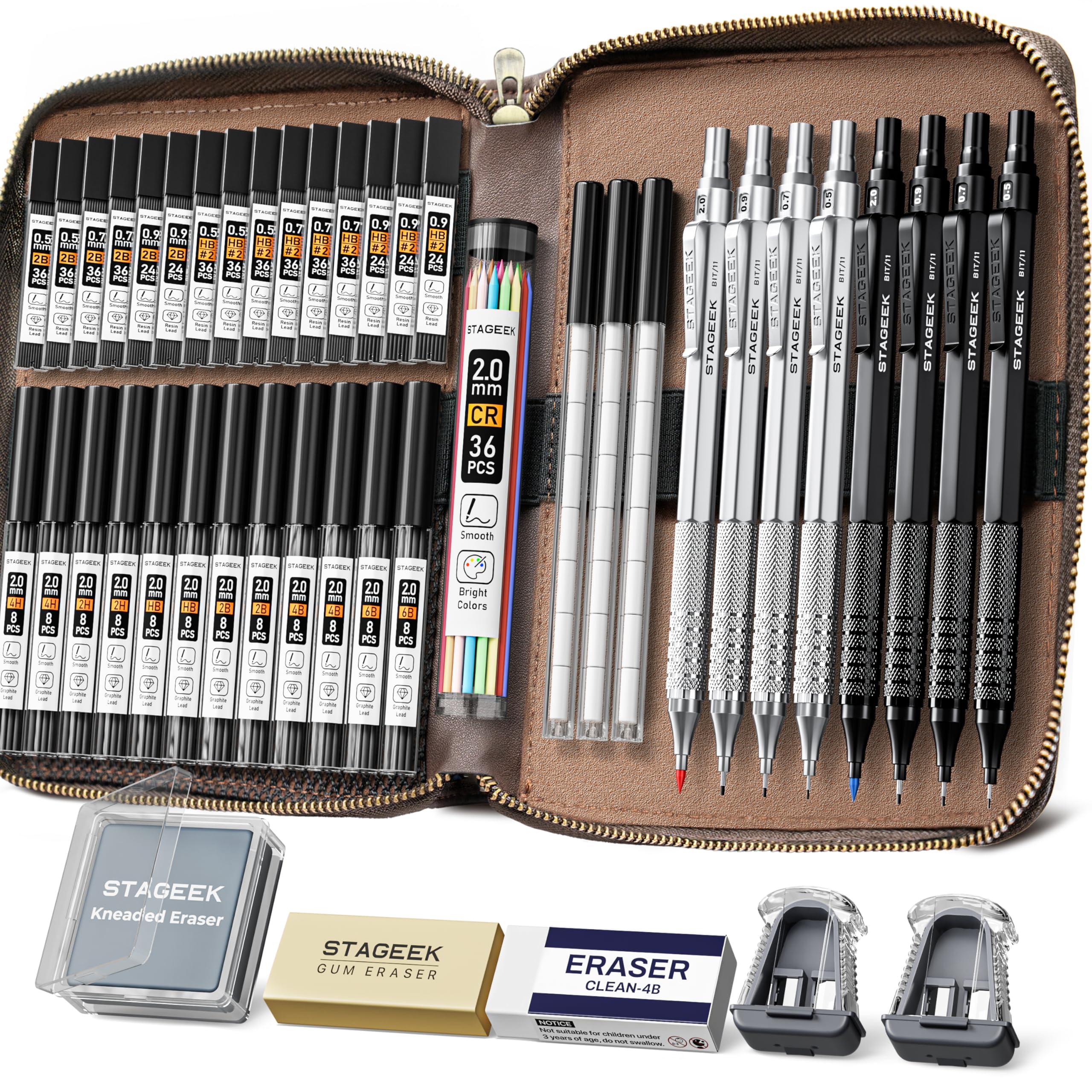 筆記具 aex Amazon.com : STAGEEK 45PCS Black & Silver Metal Mechanical Pencil
